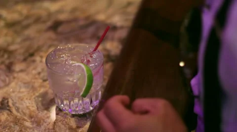 Cocktail On Bar and Tip Stock Footage 49450821