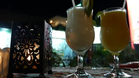Cocktail Bar Candlelight Stock Footage 64086458