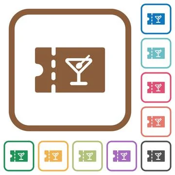 Cocktail bar discount coupon simple icons Stock Illustration