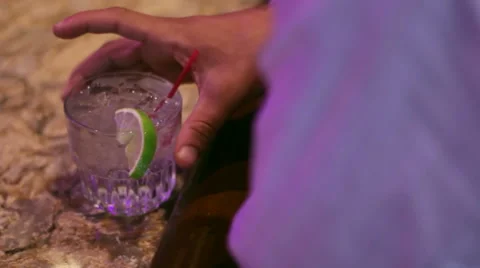 Cocktail On Bar Stock Footage 49450852