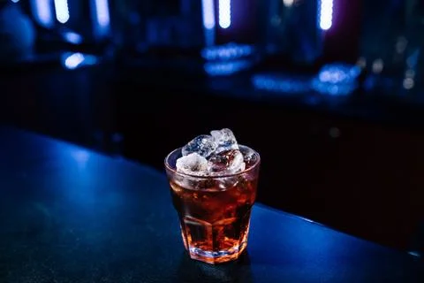 Cocktail on the bar 스톡 사진