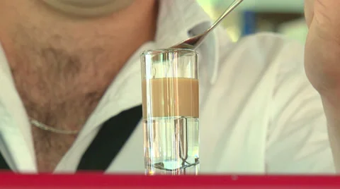 Cocktail barman prepares a nuclear explosion Stock Footage 31208329