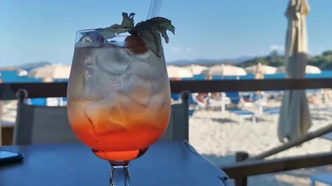 Cocktail on the beach Stock Footage 158595171