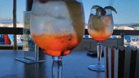 Cocktail on the beach Stock Footage 158595184