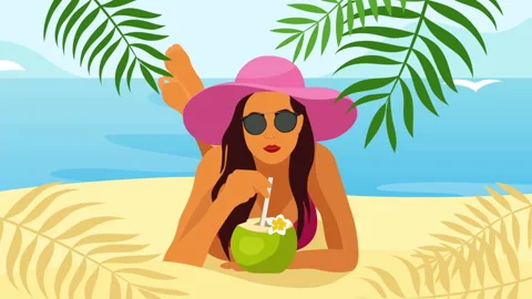 Cocktail on the beach Stock Footage 245304020