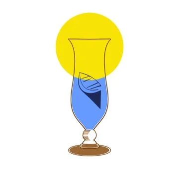 Cocktail on the beach. Stock Illustration