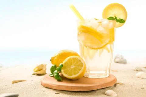 Cocktail on beach Stock Photos