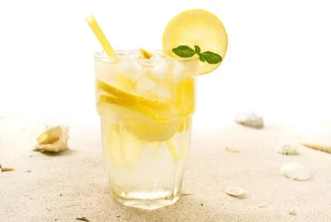 Cocktail on beach Stock Photos