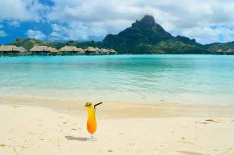 Cocktail on a beach Stock Photos