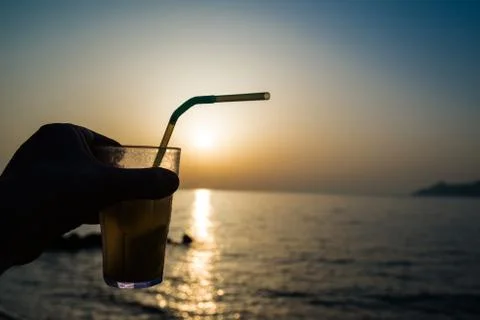 Cocktail on the beach Stock Photos