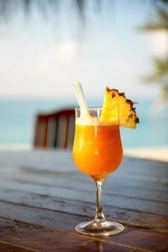 Cocktail at the beach Stock Photos