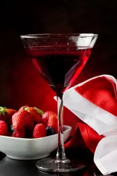Cocktail with berries Stock Photos