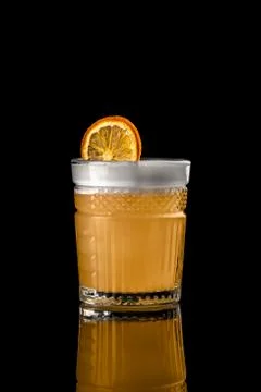 Cocktail on black background menu layout restaurant bar vodka wiskey tonic or Stock Photos