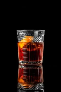 Cocktail on black background menu layout restaurant bar vodka wiskey tonic Stock Photos