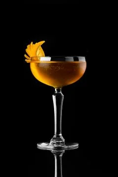 Cocktail on black background menu layout restaurant bar vodka wiskey tonic or Stock Photos
