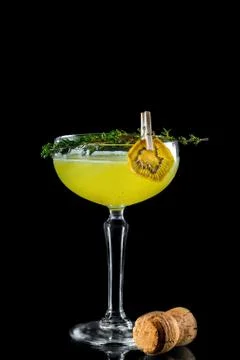 Cocktail on a black background Stock Photos
