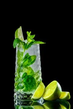 Cocktail on a black background Stock Photos