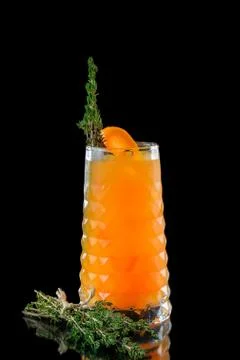 Cocktail on a black background Stock Photos
