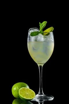 Cocktail on a black background Stock Photos
