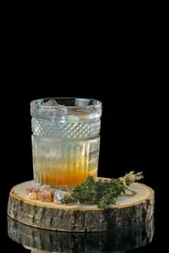 Cocktail on a black background 写真素材
