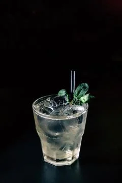 Cocktail on a black background Stock Photos