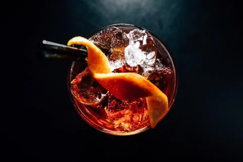 Cocktail on a black background Stock Photos