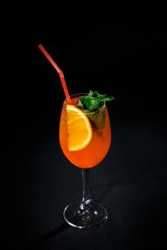 Cocktail on a black background Stock Photos
