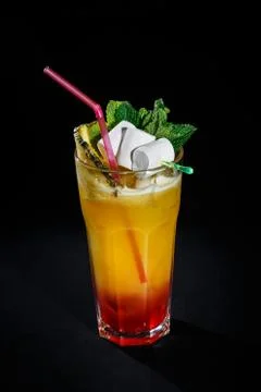 Cocktail on a black background Stock Photos