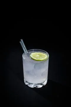 Cocktail on a black background Stock Photos