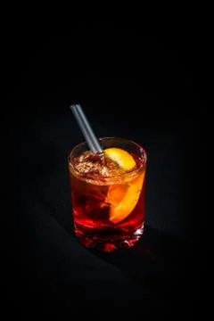 Cocktail on a black background Stock Photos