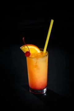 Cocktail on a black background Stock Photos