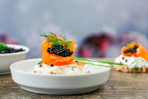 Cocktail canapes Stock Photos