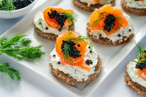 Cocktail canapes Stock Photos