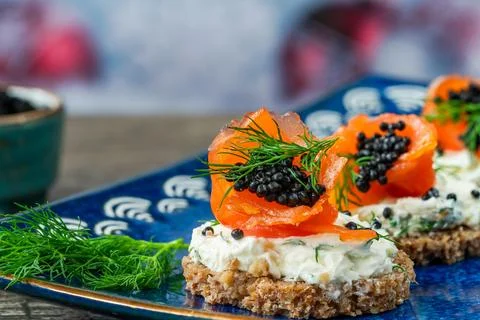 Cocktail canapes Stock Photos