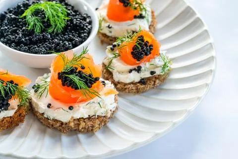 Cocktail canapes Stock Photos