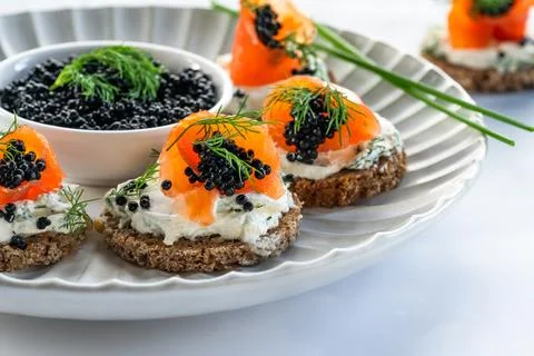 Cocktail canapes Stock Photos