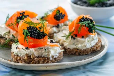 Cocktail canapes Stock Photos