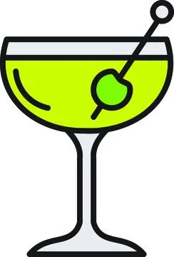 Cocktail with cherry 스톡 일러스트