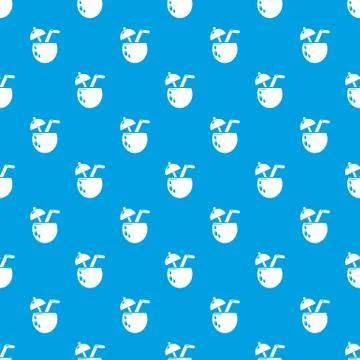 Cocktail coconut pattern vector seamless blue Illustrazione stock