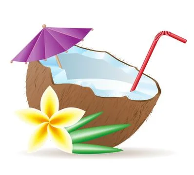 Cocktail of coconut vector illustration Stock Illustration