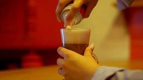 Cocktail with cream is on the bar Stock Footage 120237911