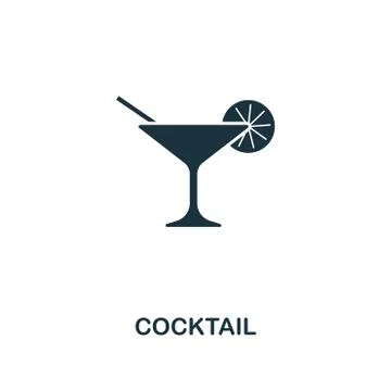 Cocktail creative icon. Simple element illustration. Cocktail concept symbol Stock Illustration