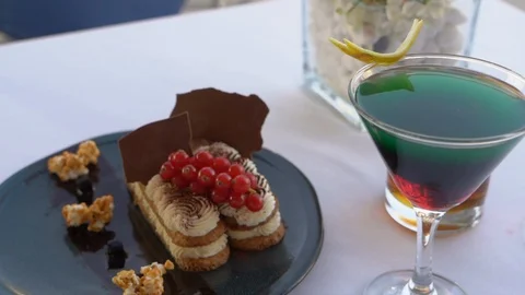 Cocktail Dessert Stock Footage 128441827
