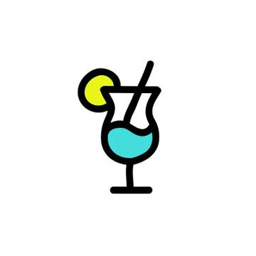 Cocktail doodle vector icon, vector color illustration Stock Illustration