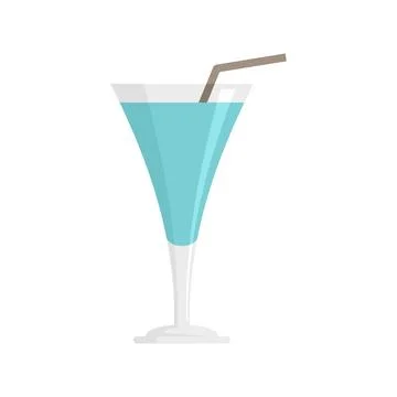 Cocktail drink icon flat isolated Stock Illustration