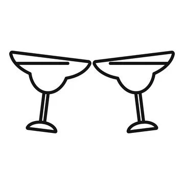Cocktail drink icon outline vector. Toast party Stock Illustration
