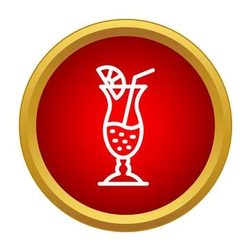 Cocktail drink icon representing vacation and party beverage Stock Illustration