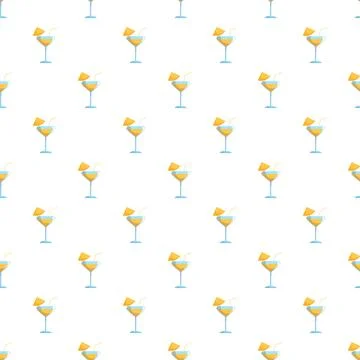 Cocktail drink seamless pattern for a summer party Stock Illustration