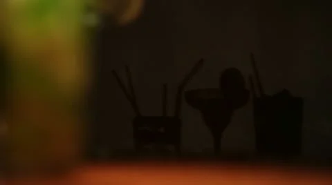 Cocktail drinks in the shadow Stock Footage 20644715