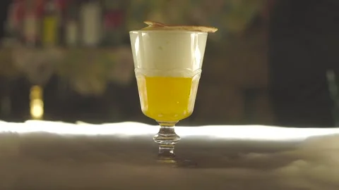Cocktail with dry ice at a bar Stock Footage 125638007